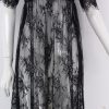 Women Midi Dresses Casual Long Black Short Sleeve O Neck See Through Beach Wear Lace Sexy Dress DR5992 - CelebritystyleFashion.com.au online clothing shop australia