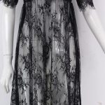 Women Midi Dresses Casual Long Black Short Sleeve O Neck See Through Beach Wear Lace Sexy Dress DR5992 - CelebritystyleFashion.com.au online clothing shop australia