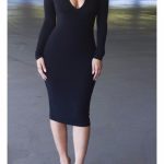 Long Sleeve Bandage Warm Party Dress -  - 2