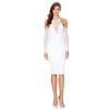 Mesh Polka Dot Lace Bandage Backless Party Dress Kim Kardashian Style - CELEBRITYSTYLEFASHION.COM.AU - 3