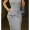 Bandage Front Cross Elegant Party Dress -  - 4