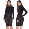 Patchwork Mesh Sheer Party Stretch Dress Kylie Jenner Kardashian Style -  - 1