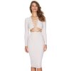 Lace Up Pencil Criss Cross Bandage Party Dress -  - 6