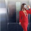 Tie Up Deep V Neck Criss Long Sleeve Bandage Dress Hot Colors -  - 6