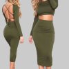 2 Piece Set Dress Strap Party Maxi Dress - 