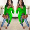 Backless Slit Long Sleeve Maxi Dress -  - 4