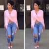 Backless Slit Long Sleeve Maxi Dress -  - 9