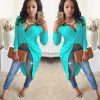 Backless Slit Long Sleeve Maxi Dress -  - 5