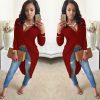 Backless Slit Long Sleeve Maxi Dress -  - 11