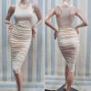 Stretch Party Long Pleated Maxi Dress -  - 2