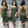 Stretch Party Long Pleated Maxi Dress -  - 4