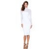 Lace Long Turtleneck Bandage Mesh Dress Kylie Jenner Style - CELEBRITYSTYLEFASHION.COM.AU - 3