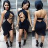 Backless Halter Assymmetical Dress Kylie Jenner Kim Kardashian Style -  - 4