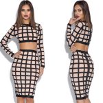 High Waisted Zipper Geometric Printed Dress 2 Piece Set -