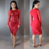 O-neck Tight Slim Sequins Dress - CELEBRITYSTYLEFASHION.COM.AU - 3