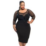 Patchwork Lace Mesh  Bandage Dress Tight Sexy Club Party Dress - CELEBRITYSTYLEFASHION.COM.AU - 2