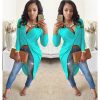 Deep V Neck Long Asymmetrical Party Tshirt Dress - CELEBRITYSTYLEFASHION.COM.AU - 6
