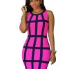 Sleeveless Bright Patchwork Mini Club Dress - CELEBRITYSTYLEFASHION.COM.AU - 3