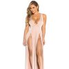 Backless Slit Sides Dress Deep V Plunge HOT STYLE - Gigi Hadid Style - CELEBRITYSTYLEFASHION.COM.AU - 7