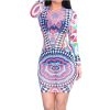 Transparent Full Sleeve Sheer Mesh Party Rainbow Dress - CELEBRITYSTYLEFASHION.COM.AU - 2