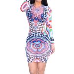 Transparent Full Sleeve Sheer Mesh Party Rainbow Dress - CELEBRITYSTYLEFASHION.COM.AU - 2