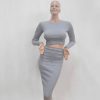 Two Piece Outfit Knitted Winter Bandage Elastic Dress - CELEBRITYSTYLEFASHION.COM.AU - 7