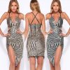 Luxury Irregular Deep V Neck Sequins Backless Slit Sides Dress Kim Kardashian Style - CELEBRITYSTYLEFASHION.COM.AU - 3