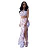 Two Piece White Long Dress Plus Crop Top - CELEBRITYSTYLEFASHION.COM.AU - 2