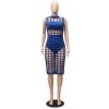 Three Piece Set Black Plaid Caged Hollow Out Sleeveless Vintage Bandage Party Dress - CELEBRITYSTYLEFASHION.COM.AU - 2