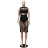 Three Piece Set Black Plaid Caged Hollow Out Sleeveless Vintage Bandage Party Dress - CELEBRITYSTYLEFASHION.COM.AU - 5