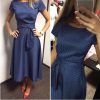 Casual A-Line Dot Women Popular Dress Short Sleeve O-Neck Knee-Length Dress Summer Style Sashes Clothes Plus size - CelebritystyleFashion.com.au online clothing shop australia