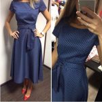 Casual A-Line Dot Women Popular Dress Short Sleeve O-Neck Knee-Length Dress Summer Style Sashes Clothes Plus size - CelebritystyleFashion.com.au online clothing shop australia