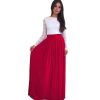 New Autumn Lace Patchwork O-neck Long Sleeve Party Women Dresses Floor Length Big Swing Casual Maxi Dress WYZ7151 - CelebritystyleFashion.com.au online clothing shop australia