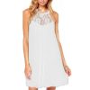 Summer Style Women Sexy Casual Sexy Lace Chiffon Dresses Sleeveless Loose Party Mini Solid Dress Vestidos Plus Size - CelebritystyleFashion.com.au online clothing shop australia