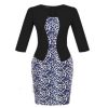 Fashion Women Retro Vintage Faux Two Piece Dress Elegant Lady Plaid Long Sleeve Pencil Dress Office Wear Outfits Plus Size S122 - CelebritystyleFashion.com.au online clothing shop australia