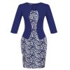 Fashion Women Retro Vintage Faux Two Piece Dress Elegant Lady Plaid Long Sleeve Pencil Dress Office Wear Outfits Plus Size S122 - CelebritystyleFashion.com.au online clothing shop australia
