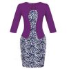 Fashion Women Retro Vintage Faux Two Piece Dress Elegant Lady Plaid Long Sleeve Pencil Dress Office Wear Outfits Plus Size S122 - CelebritystyleFashion.com.au online clothing shop australia
