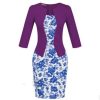 Fashion Women Retro Vintage Faux Two Piece Dress Elegant Lady Plaid Long Sleeve Pencil Dress Office Wear Outfits Plus Size S122 - CelebritystyleFashion.com.au online clothing shop australia