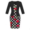 Fashion Women Retro Vintage Faux Two Piece Dress Elegant Lady Plaid Long Sleeve Pencil Dress Office Wear Outfits Plus Size S122 - CelebritystyleFashion.com.au online clothing shop australia