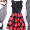 2XL New Brand Spring Summer Plus Size Women Print Floral Vest Dress Sleeveless A Line Party Fashion Dresses Vestido De Festa - CelebritystyleFashion.com.au online clothing shop australia