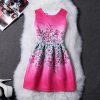 2XL New Brand Spring Summer Plus Size Women Print Floral Vest Dress Sleeveless A Line Party Fashion Dresses Vestido De Festa - CelebritystyleFashion.com.au online clothing shop australia