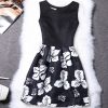 2XL New Brand Spring Summer Plus Size Women Print Floral Vest Dress Sleeveless A Line Party Fashion Dresses Vestido De Festa - CelebritystyleFashion.com.au online clothing shop australia