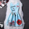 2XL New Brand Spring Summer Plus Size Women Print Floral Vest Dress Sleeveless A Line Party Fashion Dresses Vestido De Festa - CelebritystyleFashion.com.au online clothing shop australia