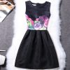 2XL New Brand Spring Summer Plus Size Women Print Floral Vest Dress Sleeveless A Line Party Fashion Dresses Vestido De Festa - CelebritystyleFashion.com.au online clothing shop australia