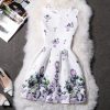 2XL New Brand Spring Summer Plus Size Women Print Floral Vest Dress Sleeveless A Line Party Fashion Dresses Vestido De Festa - CelebritystyleFashion.com.au online clothing shop australia