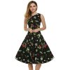Women Dress Retro Vintage 1950s 60s Rockabilly Floral Swing Summer Dresses Elegant Bow-knot Tunic Vestidos - CelebritystyleFashion.com.au online clothing shop australia
