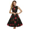 Women Dress Retro Vintage 1950s 60s Rockabilly Floral Swing Summer Dresses Elegant Bow-knot Tunic Vestidos - CelebritystyleFashion.com.au online clothing shop australia