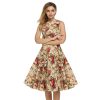 Women Dress Retro Vintage 1950s 60s Rockabilly Floral Swing Summer Dresses Elegant Bow-knot Tunic Vestidos - CelebritystyleFashion.com.au online clothing shop australia