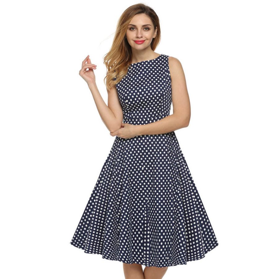 Women Dress Retro Vintage 1950s 60s Rockabilly Floral Swing Summer Dresses Elegant Bow-knot Tunic Vestidos - CelebritystyleFashion.com.au online clothing shop australia