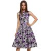 Women Dress Retro Vintage 1950s 60s Rockabilly Floral Swing Summer Dresses Elegant Bow-knot Tunic Vestidos - CelebritystyleFashion.com.au online clothing shop australia